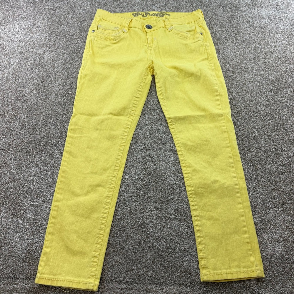 Wallflower Vintage Non Denim Yellow Slim Leg Pants Women 11 Bright Y2K Trousers